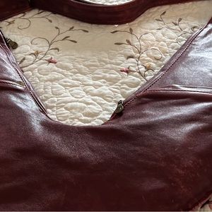 Sash Bag Leather Larger Size Burgandy